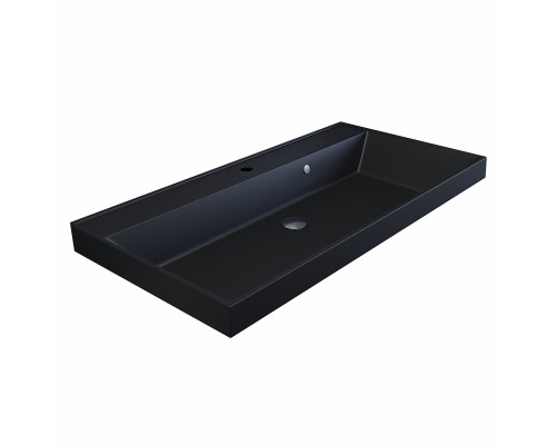 Раковина для ванной кварцевая Uperwood Classic Quartz 90х45х15 см, черная матовая, уголь