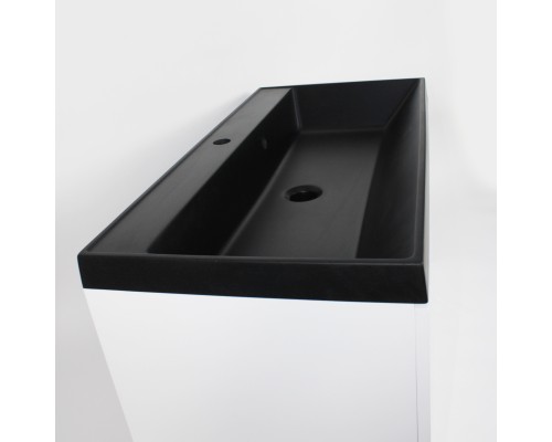 Раковина для ванной кварцевая Uperwood Classic Quartz 90х45х15 см, черная матовая, уголь