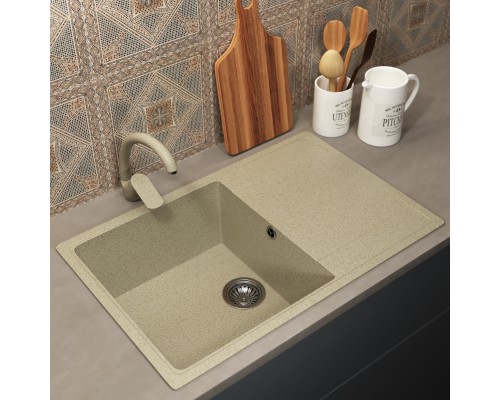Кухонная мойка из искусственного камня Uperwood ECON UPD-507-002, бежевая матовая