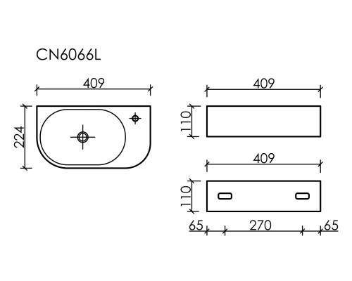 Умывальник подвесной Ceramicanova Element 409x224x110