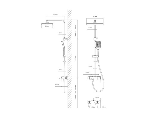 Душевая стойка Vincea Cube VSFS-4C12CH с изливом, хром