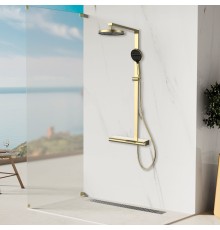 Душевая стойка Vincea Aspire VSFS-4AS1BG с изливом, брашированное золото