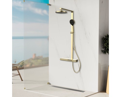 Душевая стойка Vincea Aspire VSFS-4AS1BG с изливом, брашированное золото