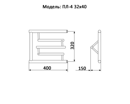 Полотенцесушитель Водяной Nika ПЛ4 32х40 1027-348