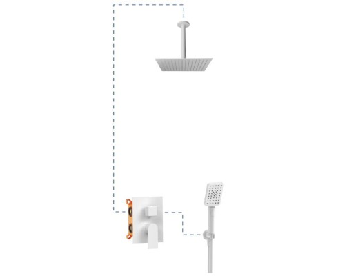 Душевая система EC218 AQG Alpha, с верхним душем, белый матовый