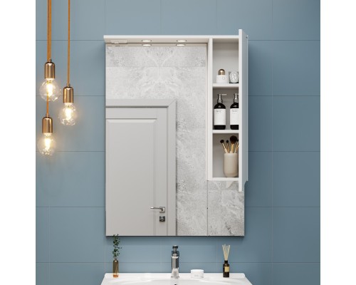 Зеркало со шкафом Onika Моника 75.01 R 207507 с подсветкой Белое