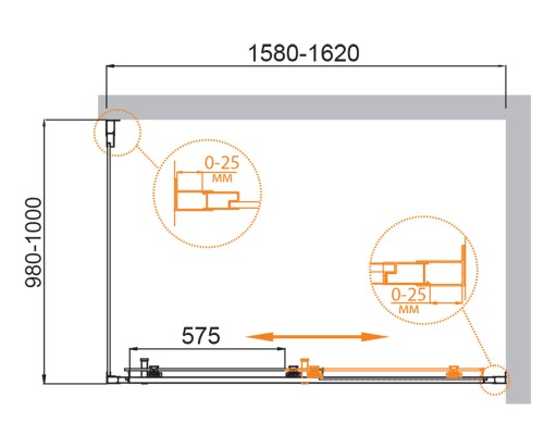 Дверь в проём Cezares MOLVENO-AH-11-160/100-C-Cr-IV