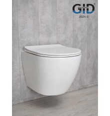 Безободковый подвесной унитаз Gid Tr2198 61107y с прочной крышкой-микролифт из дюропласта