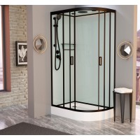 Душевая кабина Frank F418L Black левосторонняя 100x80x220 см