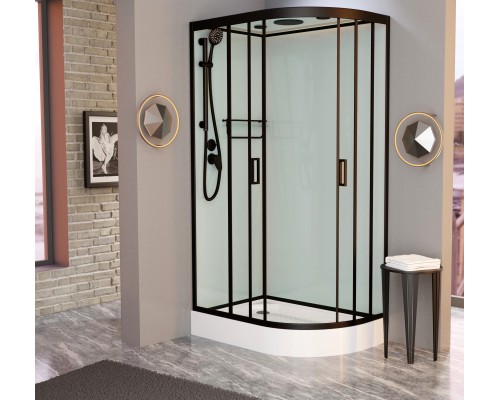 Душевая кабина Frank F418L Black левосторонняя 100x80x220 см