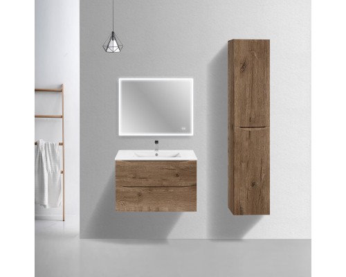 База под керамическую раковину Vincea Mia Slim 800 подвесная 2 ящика Soft close V.Oak