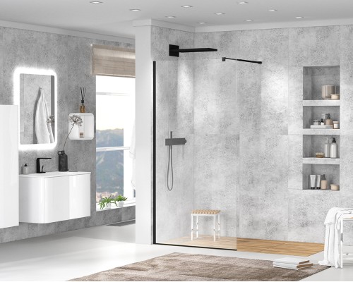 Душевая перегородка Cezares Liberta 140 LIBERTA-L-1-140-C-NERO Черный матовый