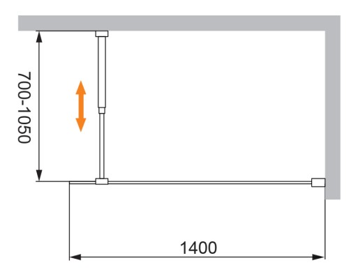 Душевая перегородка Cezares Liberta 140 LIBERTA-L-1-140-C-NERO Черный матовый