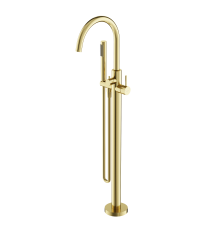 Смеситель для ванны напольный SANCOS Etna, брашированное золото, PVD покрытие, SC9009BG