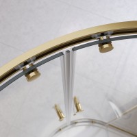 Душевой уголок Cezares Relax-304 90x90 RELAX-304-R-2-90-C-BORO профиль Брашированное золото стекло прозрачное