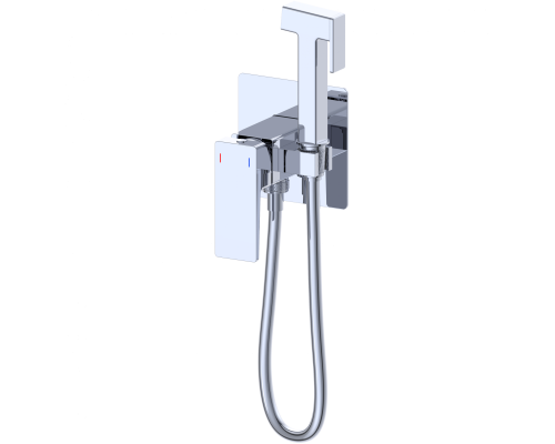 Смеситель с гигиеническим душем встраиваемый Wonzon&Woghand CUBE 2.0, Хром WW-88829068-CR