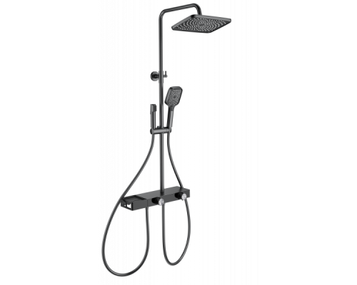 Душевая система с термостатом Wonzon&Woghand, Темный графит