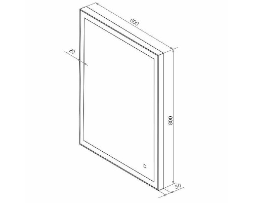 Зеркало Континент Solid 600x800 ЗЛП622 с подсветкой с сенсорным выключателем