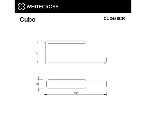 Полотенцедержатель WHITECROSS Cubo CU2456CR хром