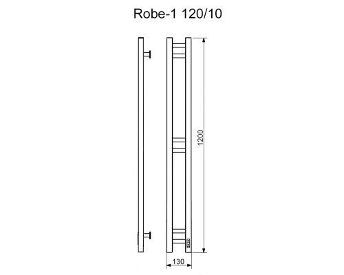 Полотенцесушитель электрический Ника Robe-1 120/10 правый тэн