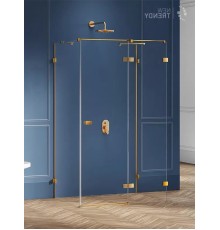 Душевое ограждение NEW TRENDY AVEXA GOLD BRUSHED R 100x110x200 золото