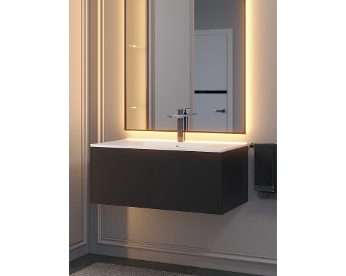 Тумба под раковину 85 см, Uperwood Parma Premium, черная