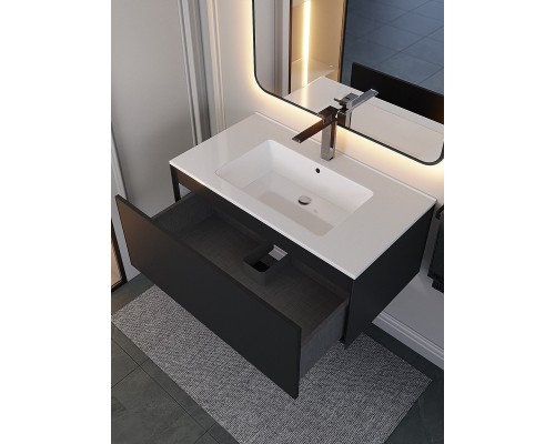 Тумба под раковину 85 см, Uperwood Parma Premium, черная