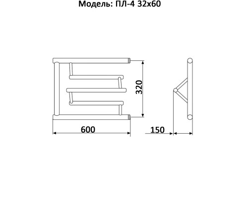 Полотенцесушитель Водяной Nika ПЛ4 32х60 1027-346