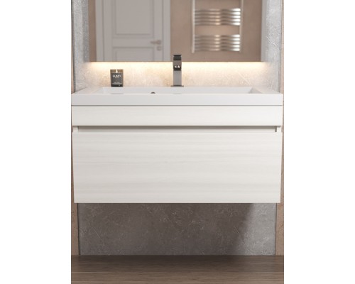 Тумба под раковину подвесная Uperwood Eva 74х47,2х35 см, Дуб Харбор Белый