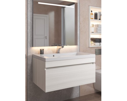 Тумба под раковину подвесная Uperwood Eva 74х47,2х35 см, Дуб Харбор Белый