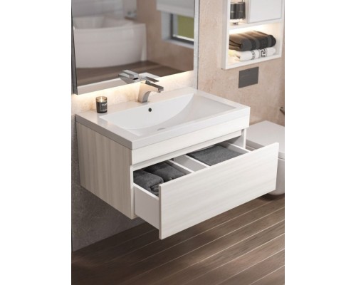 Тумба под раковину подвесная Uperwood Eva 74х47,2х35 см, Дуб Харбор Белый