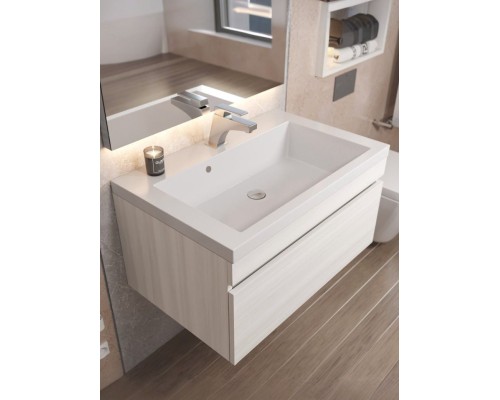 Тумба под раковину подвесная Uperwood Eva 74х47,2х35 см, Дуб Харбор Белый