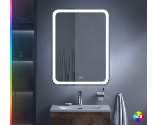 Зеркало Cezares Multicolore 60 CZR-SPC-MC-600-800-RGB-TCH с подсветкой с сенсорным выключателем и функцией памяти
