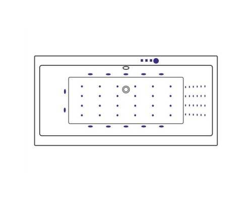 Ванна гидромассажная EXCELLENT Pryzmat Slim 180x80 NANO золото