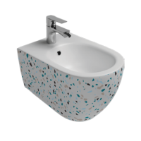 Биде ISVEA Infinity подвесной 365x530x400 белый матовый Terrazzo 10NF41001SV-2L-TRZ