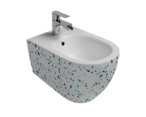 Биде ISVEA Infinity подвесной 365x530x400 белый матовый Terrazzo 10NF41001SV-2L-TRZ
