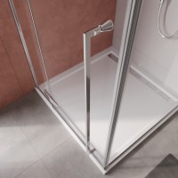 Душевой уголок Cezares Liner 90x90 L профиль Хром стекло прозрачное