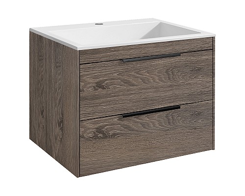 База под раковину Vincea Chiara 2D 600 подвесная 2 выкатных ящика Soft-close R.Oak