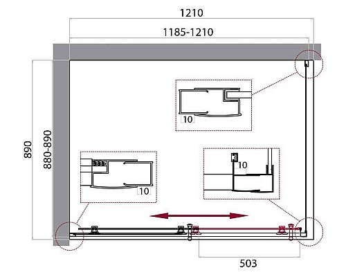 Душевой уголок BelBagno Uno 120х90 UNO-195-AH-1-120/90-P-Cr профиль Хром стекло рифленое