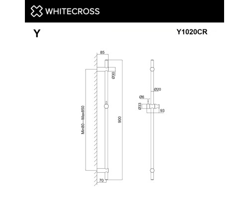 Штанга для душа WHITECROSS (хром)