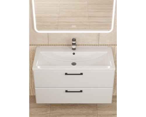 Тумба под раковину Uperwood Foster NEW 90 см, подвесная, белая