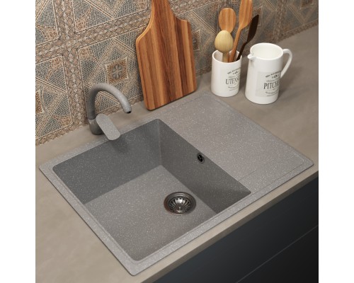 Кухонная мойка из искусственного камня Uperwood ECON UPD-202-003, серая матовая
