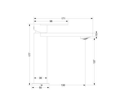 Смеситель для раковины Vincea Vogue (SS) VBF-2VS1GM однорычажный, вороненая сталь