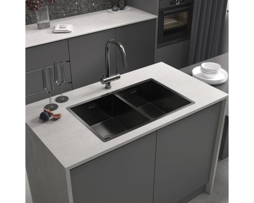 Кухонная мойка Reflexion Garda RX2170BL оружейная сталь