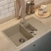 Кухонная мойка кварцевая Uperwood Quartz UPD-05-02, прямоугольная двухсекционная, бежевая