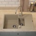 Кухонная мойка кварцевая Uperwood Quartz UPD-05-02, прямоугольная двухсекционная, бежевая