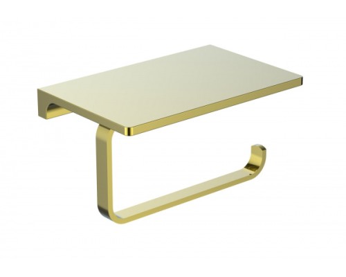 Держатель для туалетной бумаги с полкой Wonzon&Woghand, Глянцевое золото