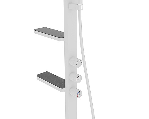 Душевая стойка Vincea Inspire VSFS-3I11W с изливом 30см верх душ белый Душевая стойка Vincea Inspire VSFS-3I11W с изливом 30см верх душ белый
