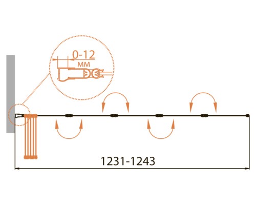 Шторка на ванну Cezares Relax 120 RELAX-V-5-120/140-C-Bi профиль Серый стекло прозрачное
