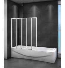 Шторка на ванну Cezares Relax 120 RELAX-V-5-120/140-C-Bi профиль Серый стекло прозрачное